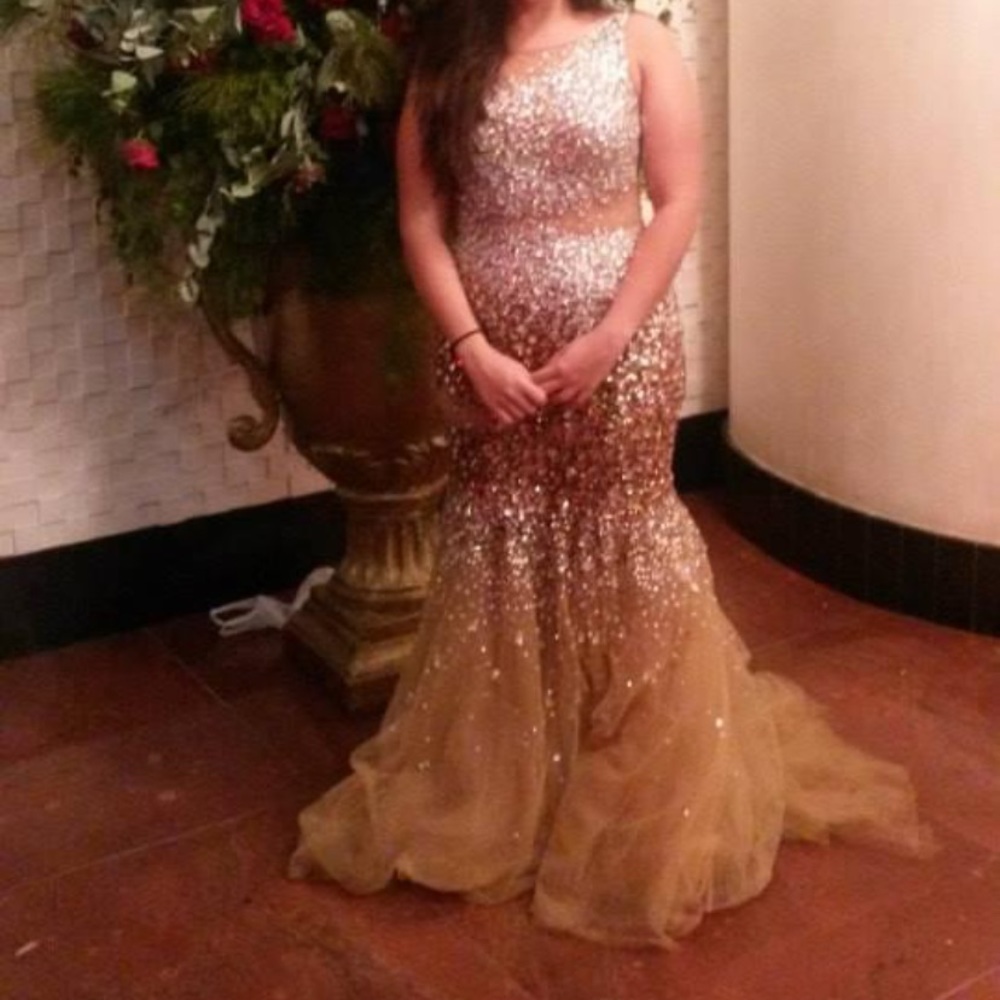 Gorgeous Bejeweled Dress with Sheer Accents